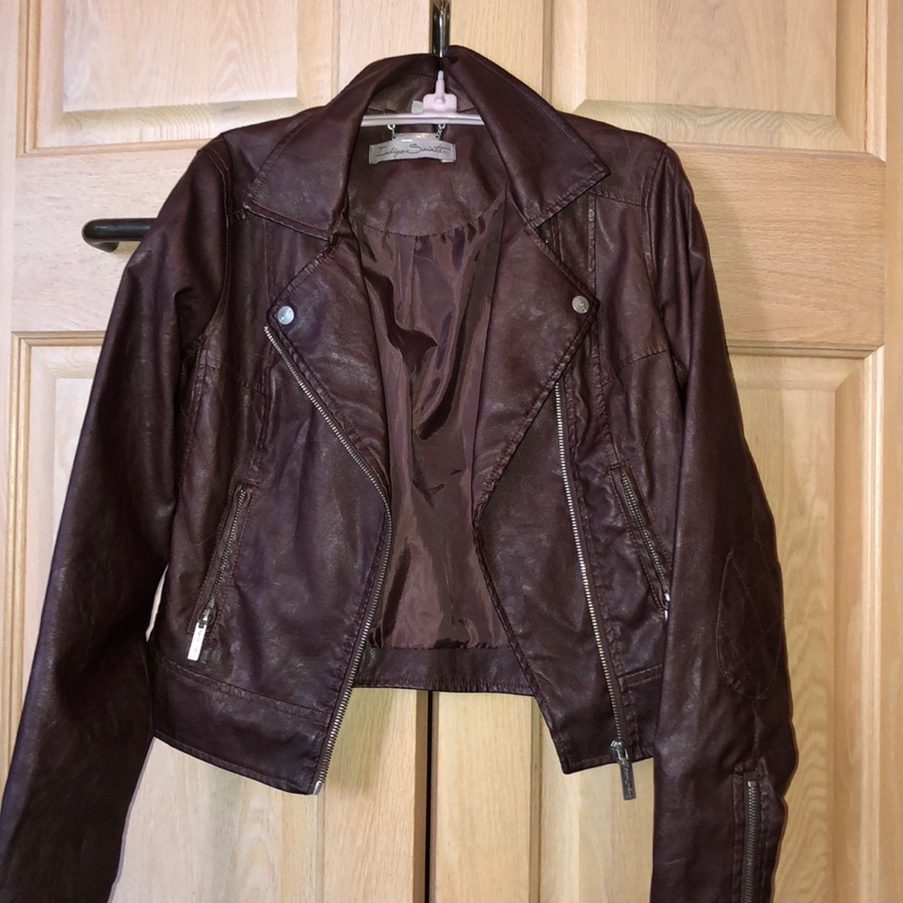 Brown/maroon leather jacket GREAT CONDITION